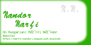 nandor marfi business card
